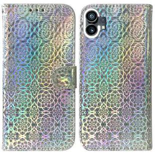For Nothing Phone 1 Colorful Magnetic Buckle Leather Phone Case(Silver)
