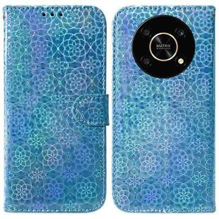 For Honor X9 / X9 5G Colorful Magnetic Buckle Leather Phone Case(Blue)