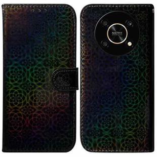 For Honor X9 / X9 5G Colorful Magnetic Buckle Leather Phone Case(Black)