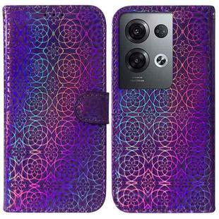 For OPPO Reno8 Pro+ Colorful Magnetic Buckle Leather Phone Case(Purple)