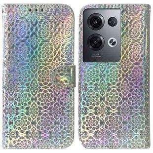 For OPPO Reno8 Pro+ Colorful Magnetic Buckle Leather Phone Case(Silver)