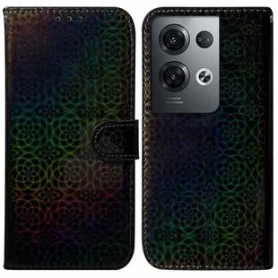 For OPPO Reno8 Pro+ Colorful Magnetic Buckle Leather Phone Case(Black)