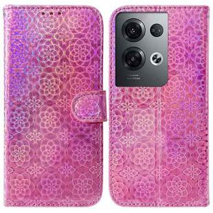 For OPPO Reno8 Pro+ Colorful Magnetic Buckle Leather Phone Case(Pink)