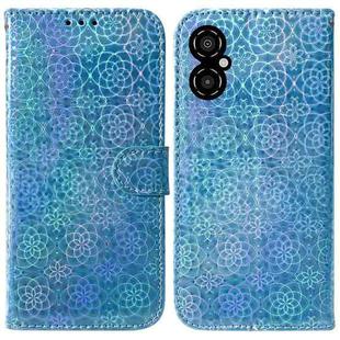 For Xiaomi Poco M4 5G Colorful Magnetic Buckle Leather Phone Case(Blue)