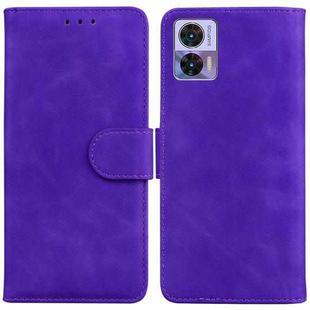 For Motorola Edge 30 Neo / Edge 30 Lite Skin Feel Pure Color Flip Leather Phone Case(Purple)