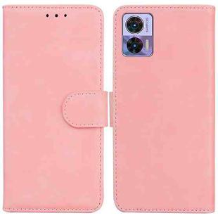 For Motorola Edge 30 Neo / Edge 30 Lite Skin Feel Pure Color Flip Leather Phone Case(Pink)