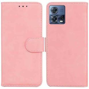 For Motorola Moto S30 Pro 5G / Edge 30 Fusion Skin Feel Pure Color Flip Leather Phone Case(Pink)