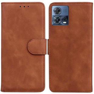 For Motorola Moto S30 Pro 5G / Edge 30 Fusion Skin Feel Pure Color Flip Leather Phone Case(Brown)