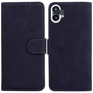 For Nothing Phone 1 Skin Feel Pure Color Flip Leather Phone Case(Black)