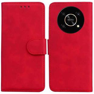 For Honor X9 / X9 5G Skin Feel Pure Color Flip Leather Phone Case(Red)