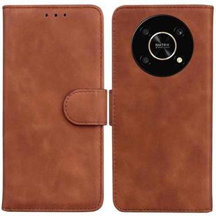 For Honor X9 / X9 5G Skin Feel Pure Color Flip Leather Phone Case(Brown)