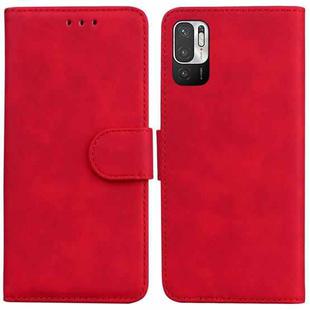 For Xiaomi Redmi Note 11T Pro / 11T Pro+ 5G Skin Feel Pure Color Flip Leather Phone Case(Red)