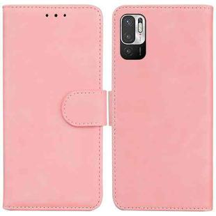 For Xiaomi Redmi Note 11T Pro / 11T Pro+ 5G Skin Feel Pure Color Flip Leather Phone Case(Pink)