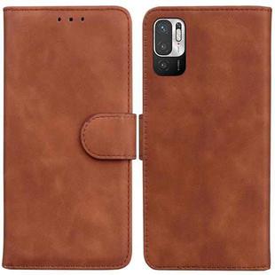 For Xiaomi Redmi Note 11T Pro / 11T Pro+ 5G Skin Feel Pure Color Flip Leather Phone Case(Brown)
