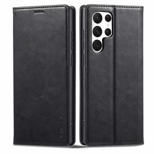 For Samsung Galaxy S22 Ultra 5G LC.IMEEKE RFID Anti-theft Leather Phone Case(Black)