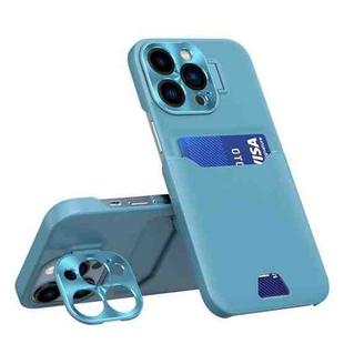 For iPhone 14 Pro Max Invisible Holder Phone Case(Lake Blue)