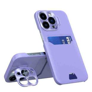 For iPhone 14 Plus Invisible Holder Phone Case(Purple)
