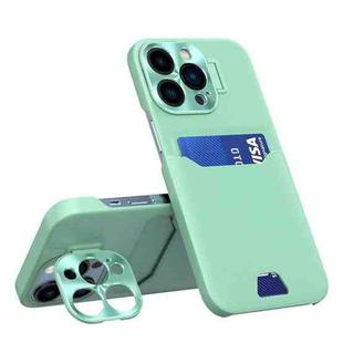 For iPhone 14 Plus Invisible Holder Phone Case(Mint Green)