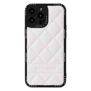 For iPhone 11 Diamond Pattern Leather Phone Case(White)