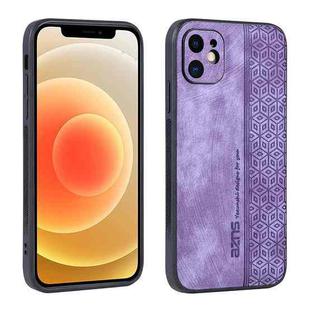 For iPhone 12 AZNS 3D Embossed Skin Feel Phone Case(Purple)