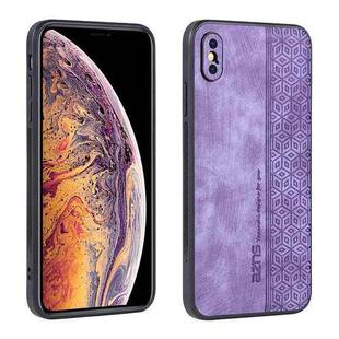 For iPhone XS Max AZNS 3D Embossed Skin Feel Phone Case(Purple)