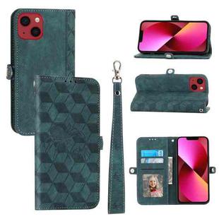 For iPhone 14 Plus Spider Printed Leather Phone Case(Green)