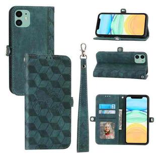 For iPhone 12 mini Spider Printed Leather Phone Case(Green)