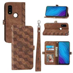 For Fujitsu Arrows WE F-51B Spider Printed Leather Phone Case(Brown)