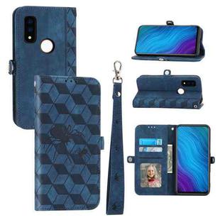 For Fujitsu Arrows WE F-51B Spider Printed Leather Phone Case(Blue)