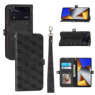 For Xiaomi Poco M4 Pro Spider Printed Leather Phone Case(Black)