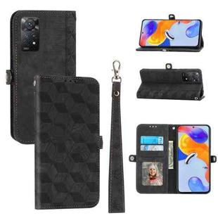 For Xiaomi Redmi Note 11 / 11S Spider Printed Leather Phone Case(Black)