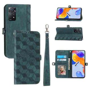 For Xiaomi Redmi Note 11 / 11S Spider Printed Leather Phone Case(Green)