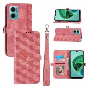 For Xiaomi Redmi Note 11E Spider Printed Leather Phone Case(Pink)