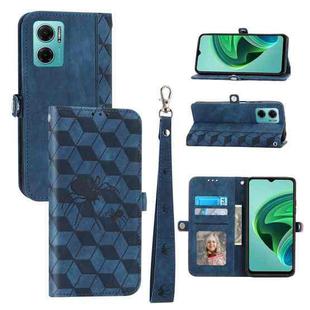 For Xiaomi Redmi Note 11T Pro Spider Printed Leather Phone Case(Blue)