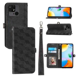 For Xiaomi Redmi 10C Spider Printed Leather Phone Case(Black)