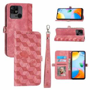 For Xiaomi Redmi 10A Spider Printed Leather Phone Case(Pink)