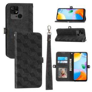 For Xiaomi Redmi 10A Spider Printed Leather Phone Case(Black)