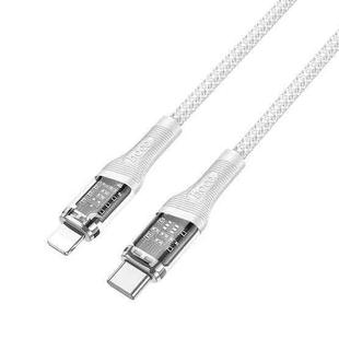 hoco U111 Transparent Discovery Edition USB-C / Type-C to 8 Pin PD Fast Charging Data Cable Length: 1.2m(Grey)