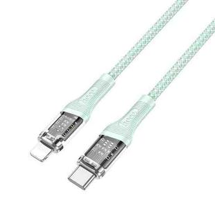 hoco U111 Transparent Discovery Edition USB-C / Type-C to 8 Pin PD Fast Charging Data Cable Length: 1.2m(Green)