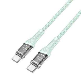 hoco U111 Transparent Discovery Edition Type-C to Type-C 60W Fast Charging Data Cable Length: 1.2m(Green)