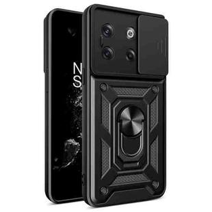 For OnePlus 10T Sliding Camera Cover Design TPU+PC Phone Case(Black)
