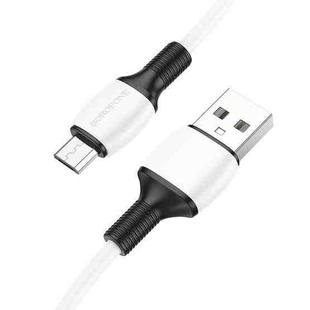 Borofone BX84 1m 2.4A USB to Micro USB Rise Charging Data Cable(White)