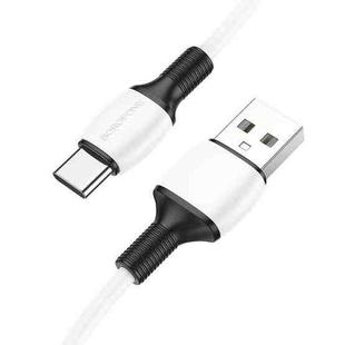 Borofone BX84 1m 3A USB to USB-C / Type-C Rise Charging Data Cable(White)