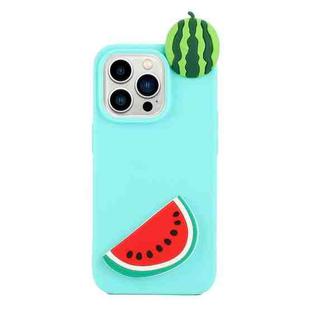 For iPhone 14 Pro Max 3D Silicone Lying Cartoon TPU Phone Case(Watermelon)