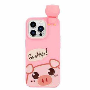 For iPhone 14 Pro Shockproof Cartoon TPU Phone Case(Cute Pig)