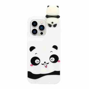 For iPhone 14 Pro Shockproof Cartoon TPU Phone Case(Shy Panda)