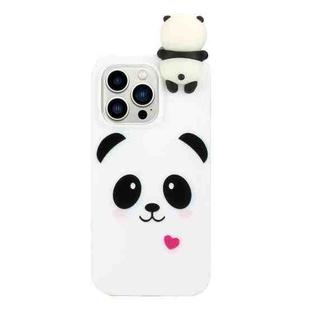 For iPhone 14 Pro Shockproof Cartoon TPU Phone Case(White Panda)