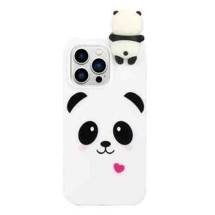 For iPhone 14 Pro Max Shockproof Cartoon TPU Phone Case(White Panda)