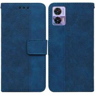 For Motorola Edge 30 Neo / Edge 30 Lite Geometric Embossed Flip Leather Phone Case(Blue)