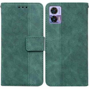 For Motorola Edge 30 Neo / Edge 30 Lite Geometric Embossed Flip Leather Phone Case(Green)